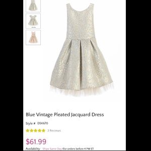 Sweet Kid’s blue vintage pleated jacquard dress.